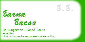 barna bacso business card